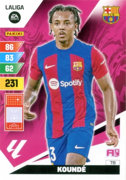 Cromo Trading Card Fútbol-Kounde-Barcelona-Panini Adrenalyn XL 2023-2024-#078-Básico