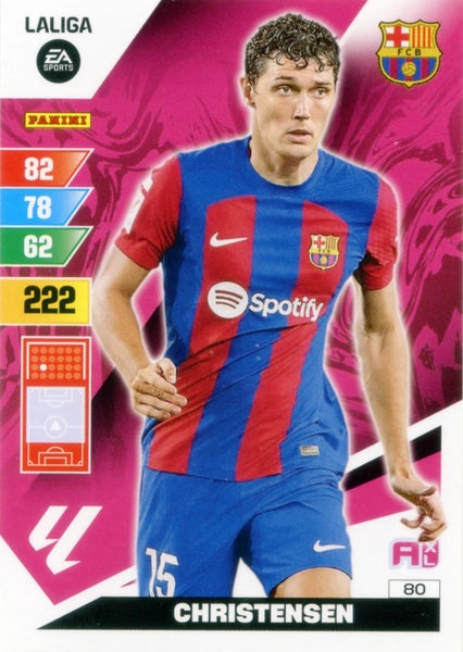 Cromo Trading Card Fútbol-Christensen-Barcelona-Panini Adrenalyn XL 2023-2024-#080-Básico