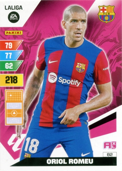 Cromo Trading Card Fútbol-Oriol Romeu-Barcelona-Panini Adrenalyn XL 2023-2024-#082-Básico