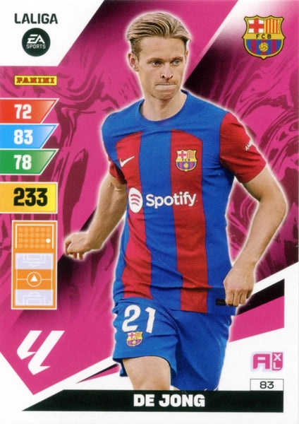 Cromo Trading Card Fútbol-De Jong-Barcelona-Panini Adrenalyn XL 2023-2024-#083-Básico