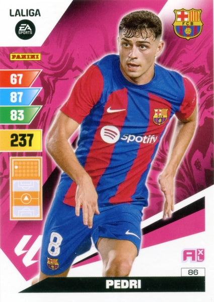 Cromo Trading Card Fútbol-Pedri-Barcelona-Panini Adrenalyn XL 2023-2024-#086-Básico