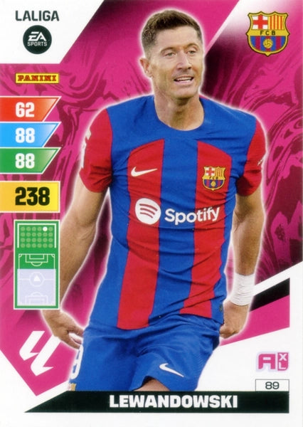 Cromo Trading Card Fútbol-Lewandowski-Barcelona-Panini Adrenalyn XL 2023-2024-#089-Básico