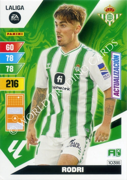 Cromo Trading Card Fútbol-Rodri-Betis-Panini Adrenalyn XL 2023-2024-#103bis-Básico