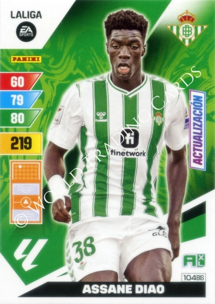 Cromo Trading Card Fútbol-Assane Diao-Betis-Panini Adrenalyn XL 2023-2024-#104bis-Básico