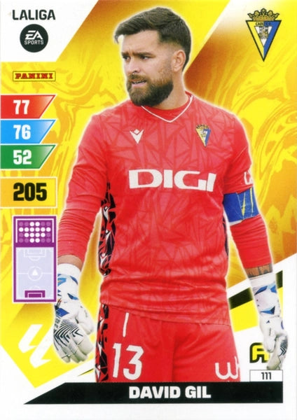 Cromo Trading Card Fútbol-David Gil-Cadiz-Panini Adrenalyn XL 2023-2024-#111-Básico