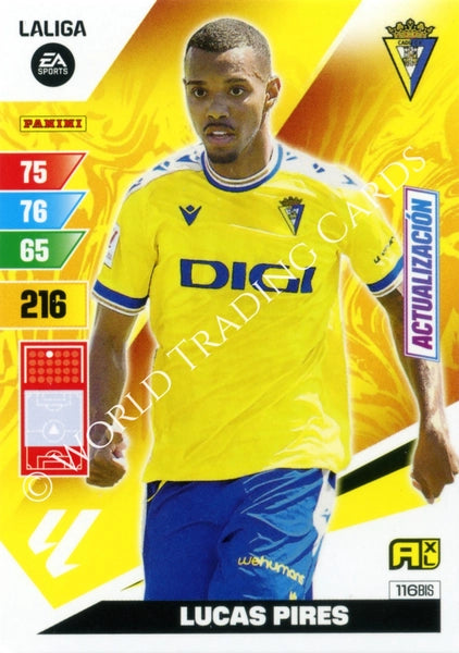 Cromo Trading Card Fútbol-Lucas Pires-Cadiz-Panini Adrenalyn XL 2023-2024-#116bis-Básico