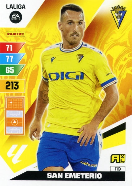 Cromo Trading Card Fútbol-San Emeterio-Cadiz-Panini Adrenalyn XL 2023-2024-#119-Básico