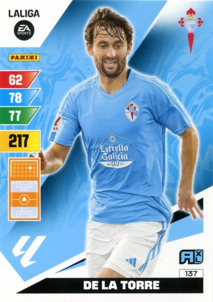 Cromo Trading Card Fútbol-De la Torre-Celta-Panini Adrenalyn XL 2023-2024-#137-Básico