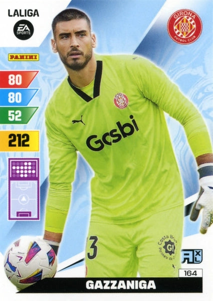 Cromo Trading Card Fútbol-Gazzaniga-Girona-Panini Adrenalyn XL 2023-2024-#164-Básico