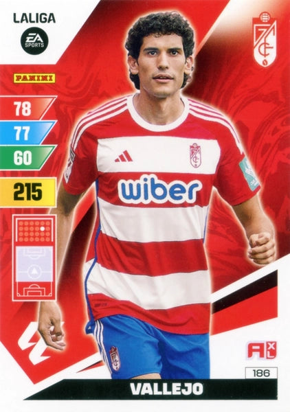 Cromo Trading Card Fútbol-Vallejo-Granada-Panini Adrenalyn XL 2023-2024-#186-Básico