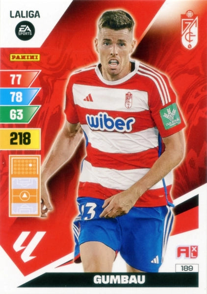Cromo Trading Card Fútbol-Gumbau-Granada-Panini Adrenalyn XL 2023-2024-#189-Básico