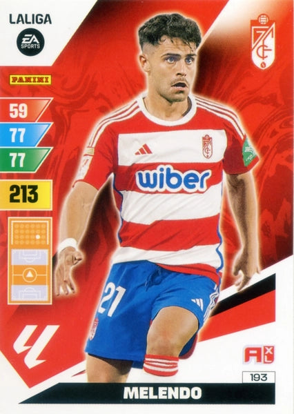 Cromo Trading Card Fútbol-Melendo-Granada-Panini Adrenalyn XL 2023-2024-#193-Básico