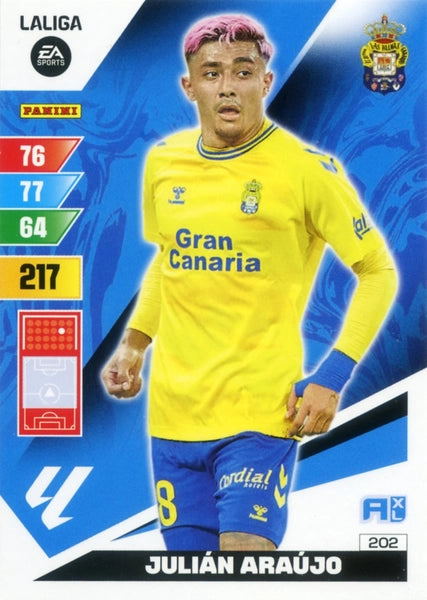 Cromo Trading Card Fútbol-Julian Araujo-Las Palmas-Panini Adrenalyn XL 2023-2024-#202-Básico