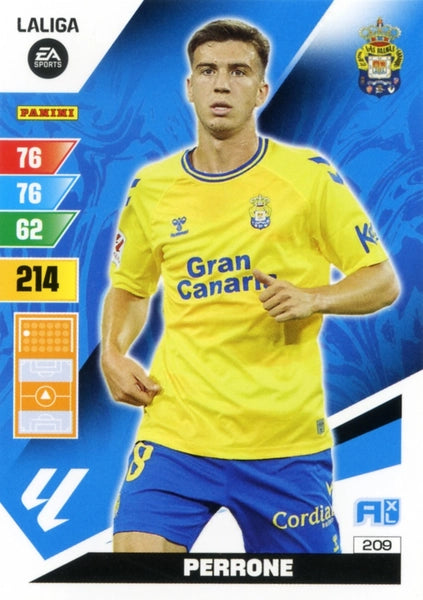 Cromo Trading Card Fútbol-Perrone-Las Palmas-Panini Adrenalyn XL 2023-2024-#209-Básico