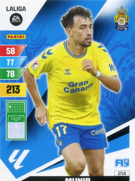 Cromo Trading Card Fútbol-Munir-Las Palmas-Panini Adrenalyn XL 2023-2024-#214-Básico