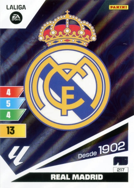 Cromo Trading Card Fútbol-Escudo-Real Madrid-Panini Adrenalyn XL 2023-2024-#217-Básico