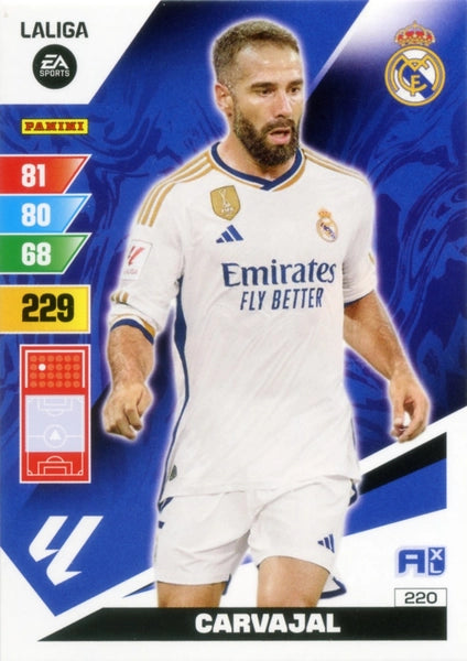 Cromo Trading Card Fútbol-Carvajal-Real Madrid-Panini Adrenalyn XL 2023-2024-#220-Básico