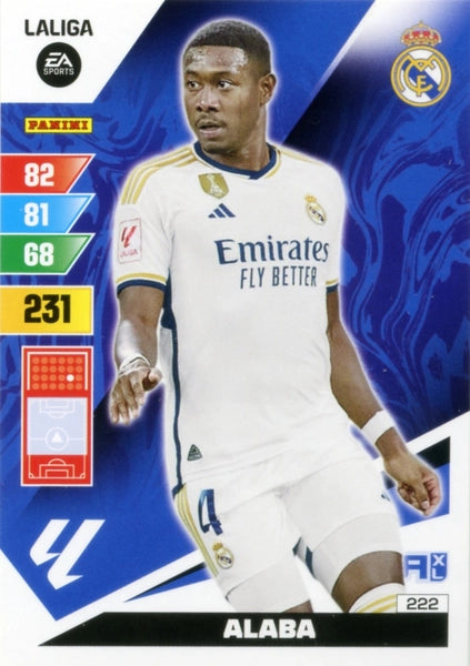 Cromo Trading Card Fútbol-Alaba-Real Madrid-Panini Adrenalyn XL 2023-2024-#222-Básico