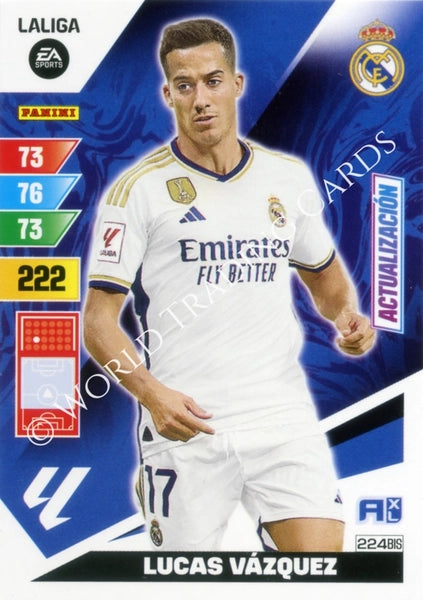 Cromo Trading Card Fútbol-Lucas Vazquez-Real Madrid-Panini Adrenalyn XL 2023-2024-#224bis-Básico