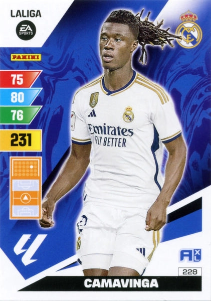 Cromo Trading Card Fútbol-Camavinga-Real Madrid-Panini Adrenalyn XL 2023-2024-#228-Básico