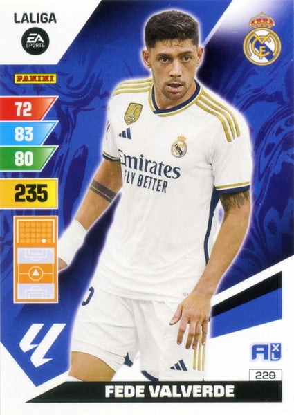 Cromo Trading Card Fútbol-Fede Valverde-Real Madrid-Panini Adrenalyn XL 2023-2024-#229-Básico