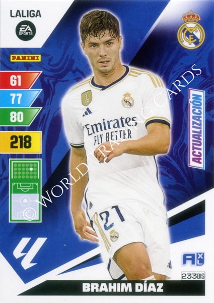 Cromo Trading Card Fútbol-Brahim Diaz-Real Madrid-Panini Adrenalyn XL 2023-2024-#233bis-Básico