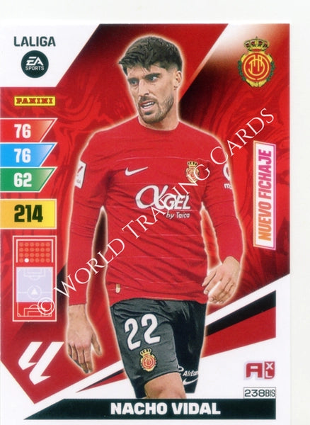 Cromo Trading Card Fútbol-Nacho Vidal-Mallorca-Panini Adrenalyn XL 2023-2024-#238bis-Básico