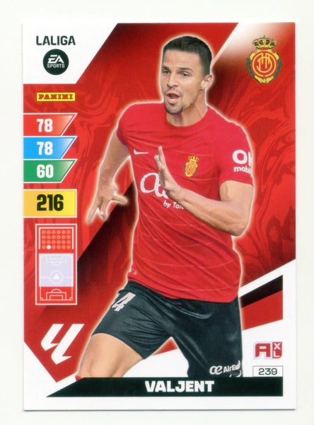 Cromo Trading Card Fútbol-Valjent-Mallorca-Panini Adrenalyn XL 2023-2024-#239-Básico
