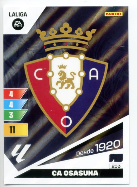 Cromo Trading Card Fútbol-Escudo-Osasuna-Panini Adrenalyn XL 2023-2024-#253-Básico