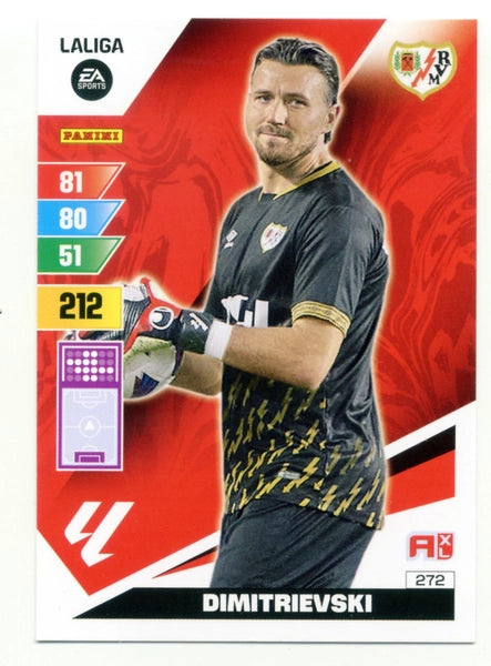 Cromo Trading Card Fútbol-Dimitrievski-Rayo Vallecano-Panini Adrenalyn XL 2023-2024-#272-Básico