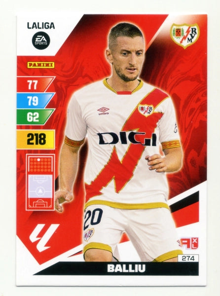 Cromo Trading Card Fútbol-Balliu-Rayo Vallecano-Panini Adrenalyn XL 2023-2024-#274-Básico