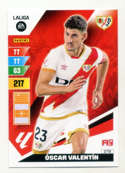 Cromo Trading Card Fútbol-Oscar Valentin-Rayo Vallecano-Panini Adrenalyn XL 2023-2024-#279-Básico