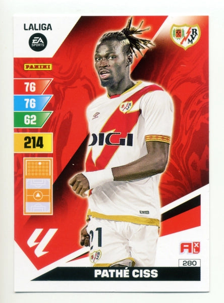 Cromo Trading Card Fútbol-Pathe Ciss-Rayo Vallecano-Panini Adrenalyn XL 2023-2024-#280-Básico