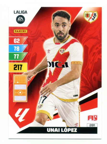 Cromo Trading Card Fútbol-Unai Lopez-Rayo Vallecano-Panini Adrenalyn XL 2023-2024-#281-Básico