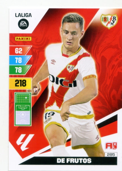 Cromo Trading Card Fútbol-De Frutos-Rayo Vallecano-Panini Adrenalyn XL 2023-2024-#285-Básico