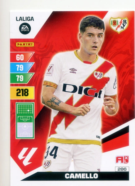 Cromo Trading Card Fútbol-Camello-Rayo Vallecano-Panini Adrenalyn XL 2023-2024-#286-Básico