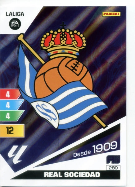 Cromo Trading Card Fútbol-Escudo-Real Sociedad-Panini Adrenalyn XL 2023-2024-#289-Básico