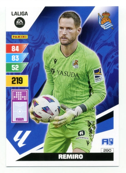 Cromo Trading Card Fútbol-Remiro-Real Sociedad-Panini Adrenalyn XL 2023-2024-#290-Básico