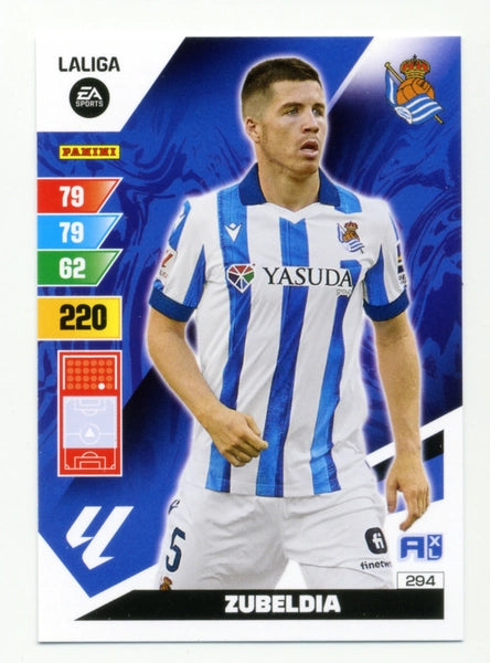 Cromo Trading Card Fútbol-Zubeldia-Real Sociedad-Panini Adrenalyn XL 2023-2024-#294-Básico