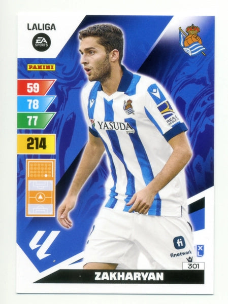 Cromo Trading Card Fútbol-Zakharyan-Real Sociedad-Panini Adrenalyn XL 2023-2024-#301-Básico
