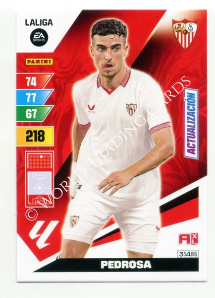 Cromo Trading Card Fútbol-Pedrosa-Sevilla-Panini Adrenalyn XL 2023-2024-#314bis-Básico