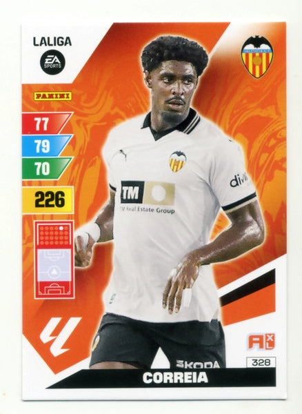 Cromo Trading Card Fútbol-Correia-Valencia-Panini Adrenalyn XL 2023-2024-#328-Básico