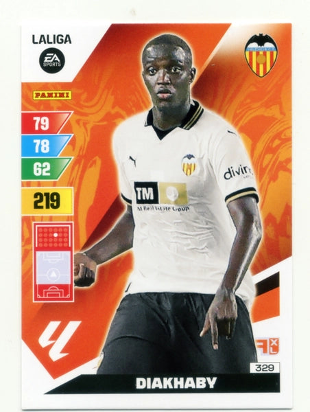Cromo Trading Card Fútbol-Diakhaby-Valencia-Panini Adrenalyn XL 2023-2024-#329-Básico