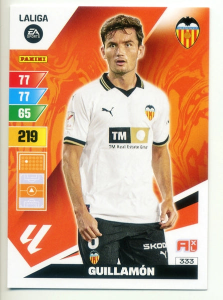 Cromo Trading Card Fútbol-Guillamon-Valencia-Panini Adrenalyn XL 2023-2024-#333-Básico