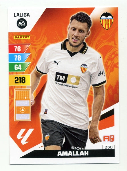 Cromo Trading Card Fútbol-Amallah-Valencia-Panini Adrenalyn XL 2023-2024-#336-Básico