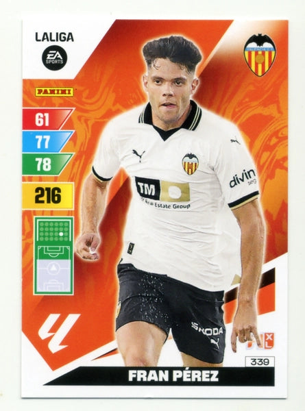 Cromo Trading Card Fútbol-Fran Perez-Valencia-Panini Adrenalyn XL 2023-2024-#339-Básico