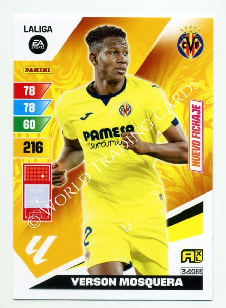 Cromo Trading Card Fútbol-Yerson Mosquera-Villarreal-Panini Adrenalyn XL 2023-2024-#349bis-Básico