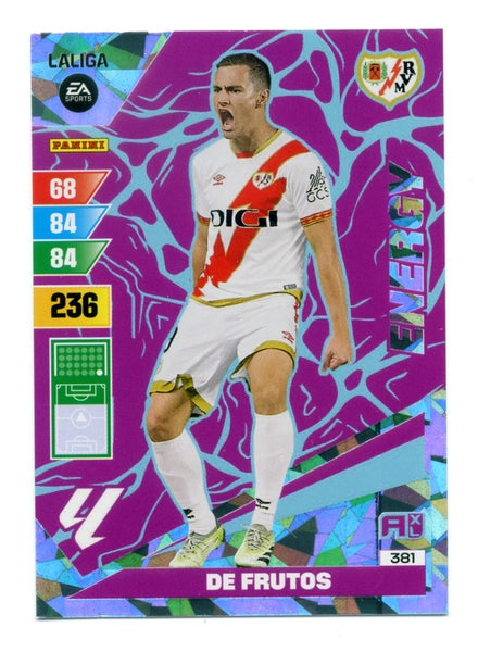 Cromo Trading Card Fútbol-De Frutos-Rayo Vallecano-Panini Adrenalyn XL 2023-2024-#381-Energy