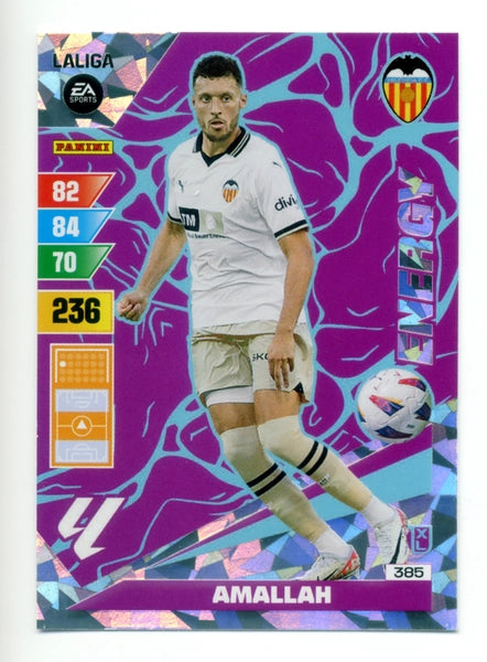 Cromo Trading Card Fútbol-Amallah-Valencia-Panini Adrenalyn XL 2023-2024-#385-Energy