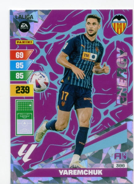 Cromo Trading Card Fútbol-Yaremchuk-Valencia-Panini Adrenalyn XL 2023-2024-#386-Energy